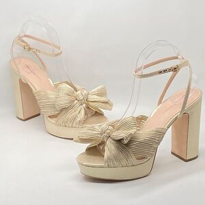 Loeffler Randall Natalia Pleated Platform Sandals size 8
